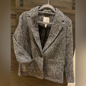 Anthropologie Avec Les Filles Black and White Houndstooth Blazer XS
